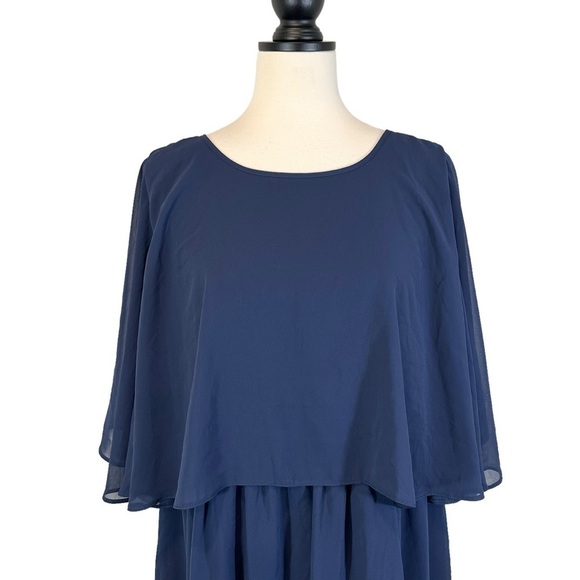 ASOS Maternity Dress Blue Sleeveless Chiffon Overlay NWT Size 14 (B31#10) - Picture 2 of 12